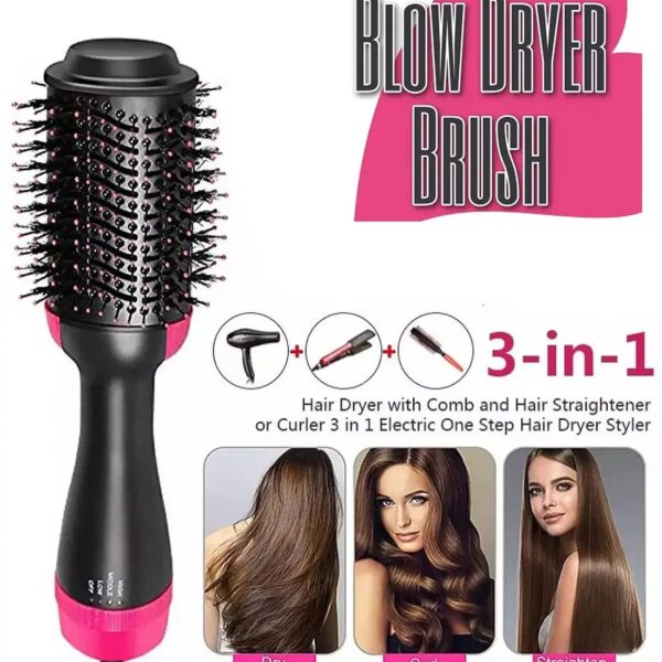 One Step Hair Dryer and Styler – Professional 1200W Hot Air Brush with Heavy-Duty Power Cord & Plug for All Hair Types